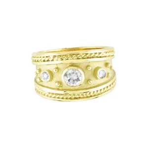 0.40 Carat Natural Diamond Ring Antique Style 18K Yellow Gold