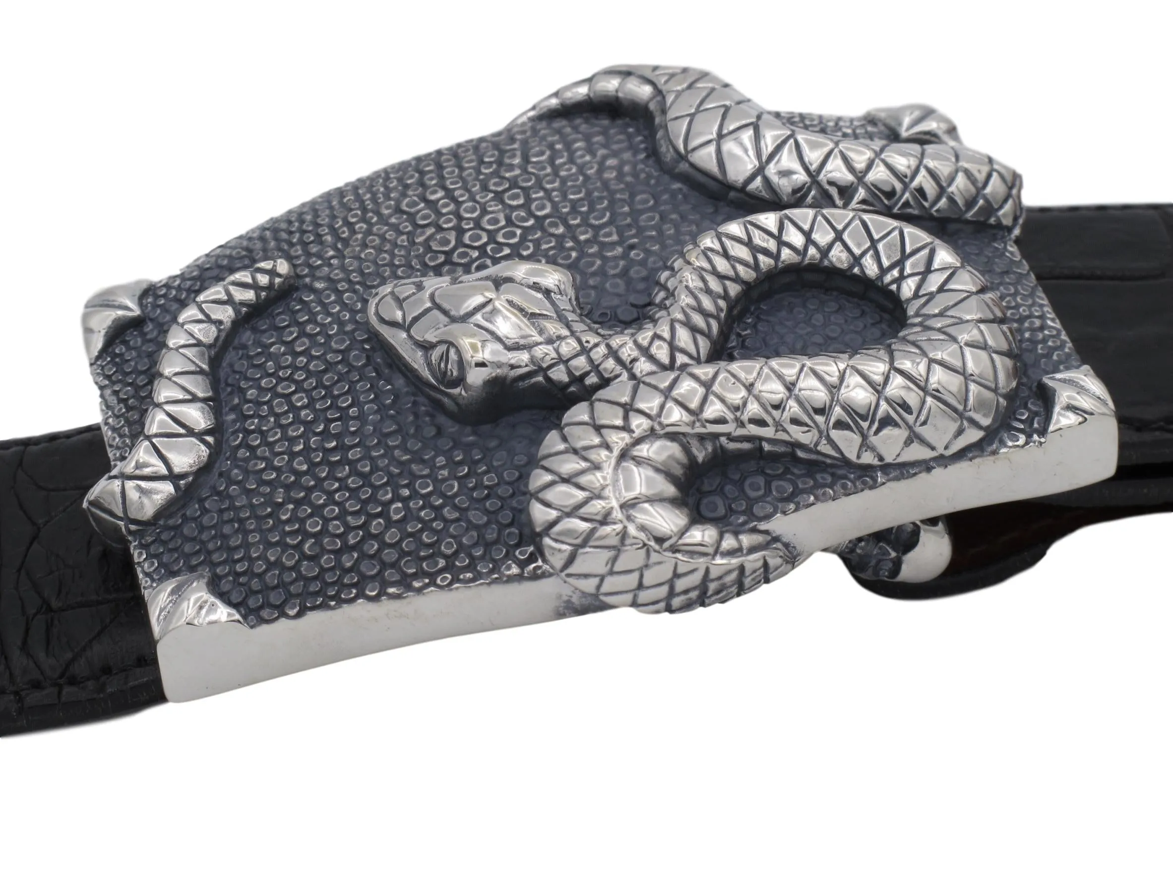#1379 Snake Wrapped Trophy Buckle, 1.5"