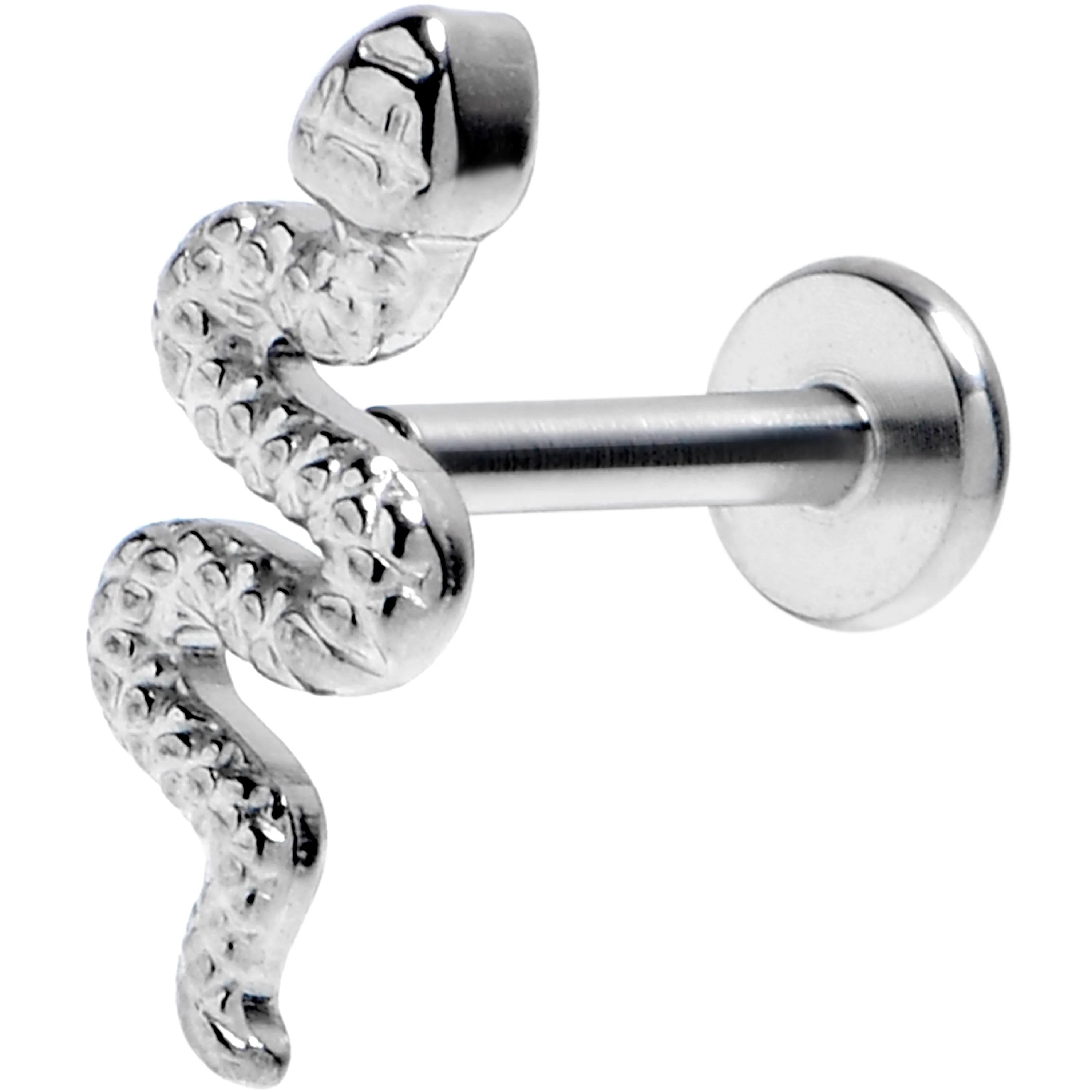 16 Gauge 5/16 Grade 23 Titanium Snake Threadless Push In Labret Tragus