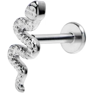 16 Gauge 5/16 Grade 23 Titanium Snake Threadless Push In Labret Tragus
