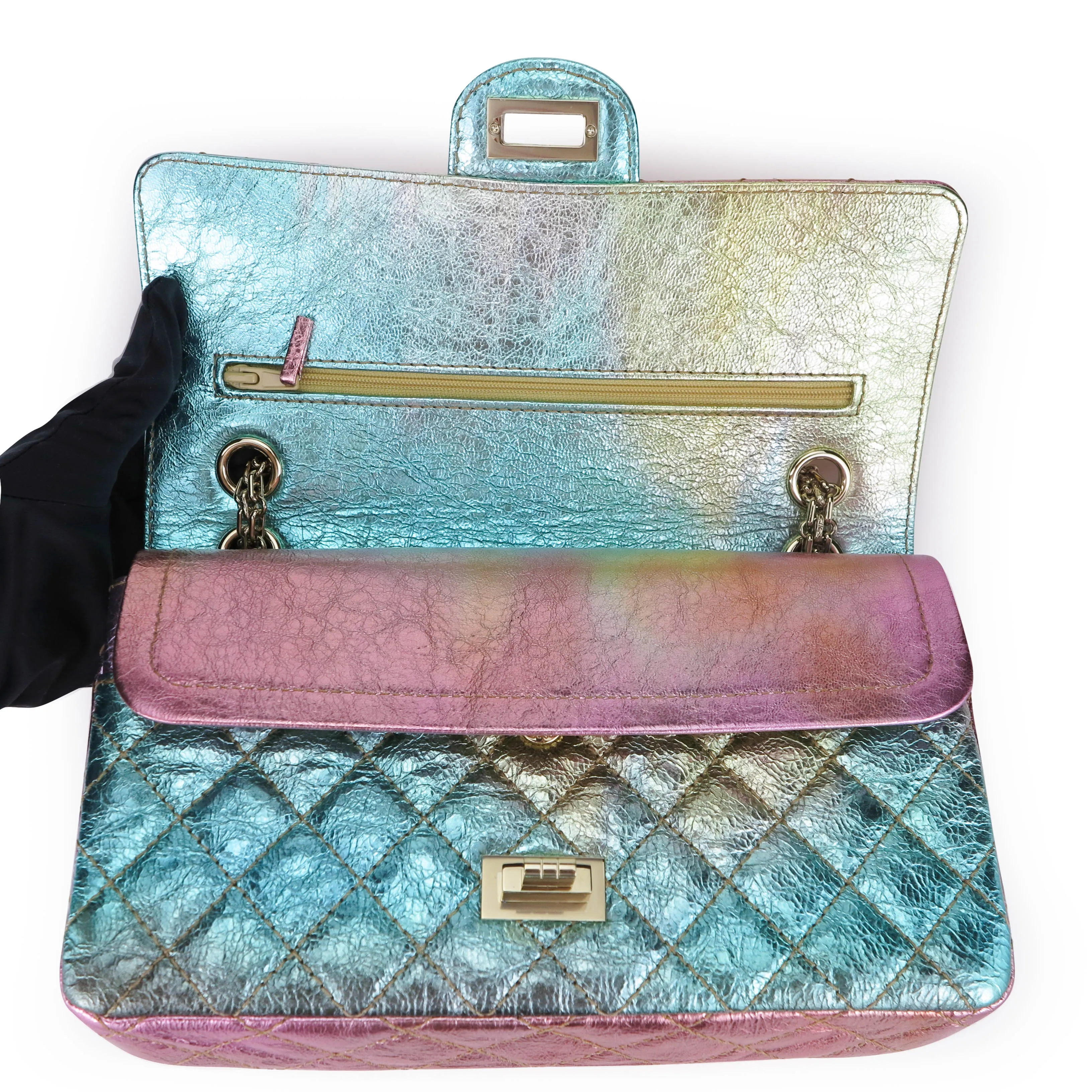 20A Rainbow Metallic 2.55 Reissue Flap Bag Size 225