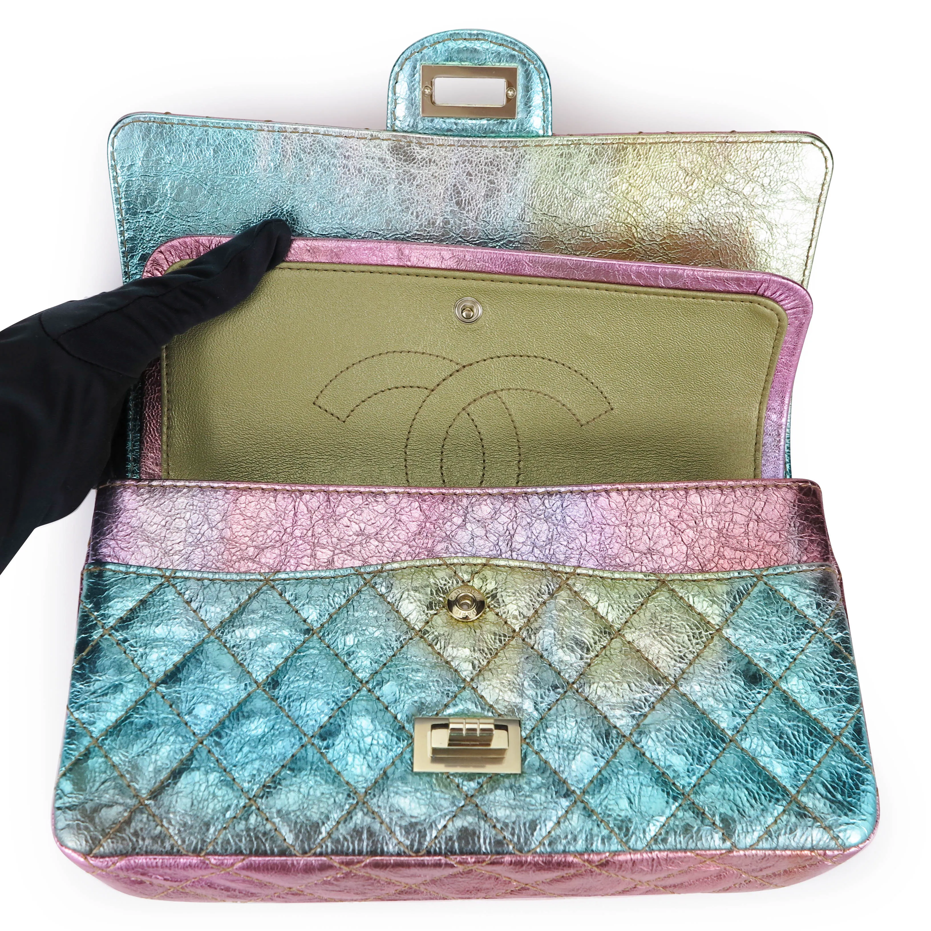 20A Rainbow Metallic 2.55 Reissue Flap Bag Size 225