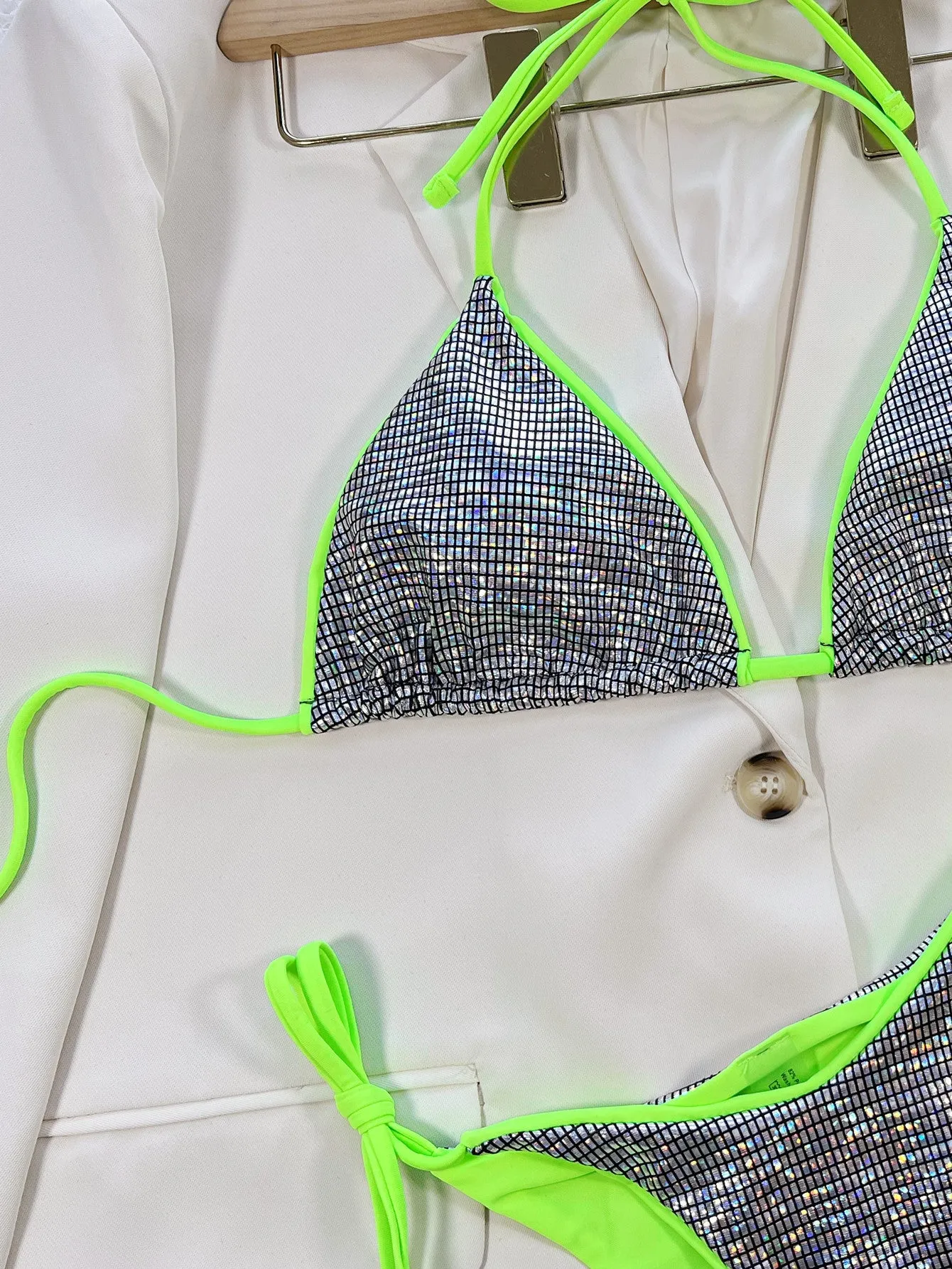 36 Pair's) Wholesale Shiny Triangle Bag One Piece Swimsuit