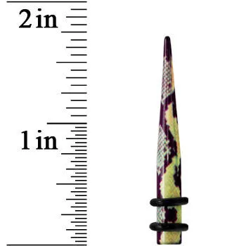 4 Gauge Green Snake Skin Acrylic Taper