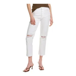7 For All Mankind White High Waist Jeans Crop Straight Denim Jeans NWT