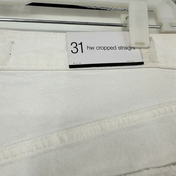 7 For All Mankind White High Waist Jeans Crop Straight Denim Jeans NWT
