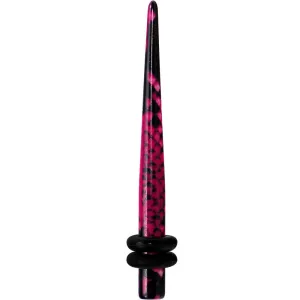 8 Gauge Pink Snake Skin Acrylic Taper