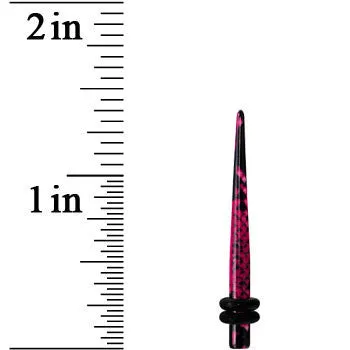 8 Gauge Pink Snake Skin Acrylic Taper