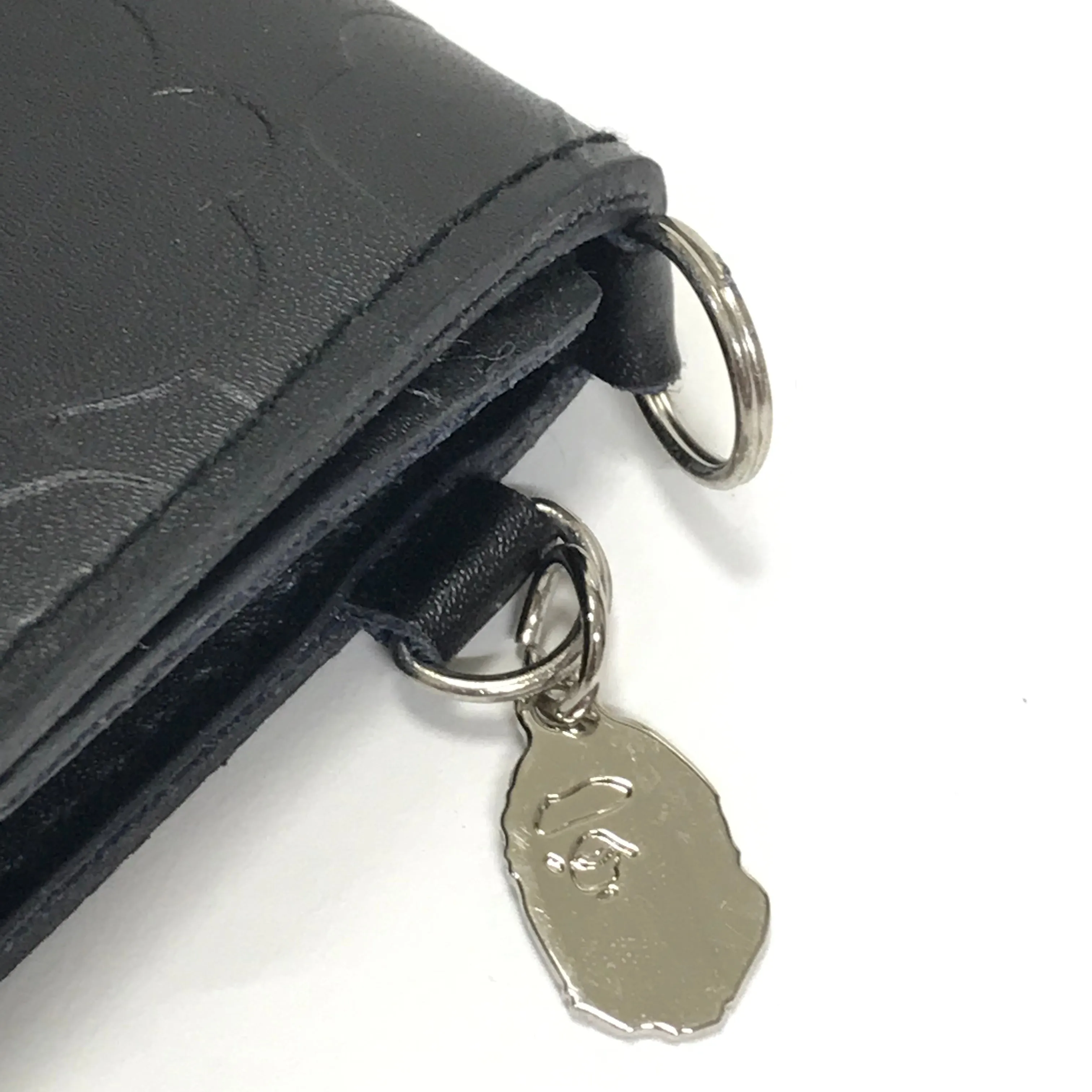 A Bathing Ape Bape Embossed Leather Wallet / Card Case