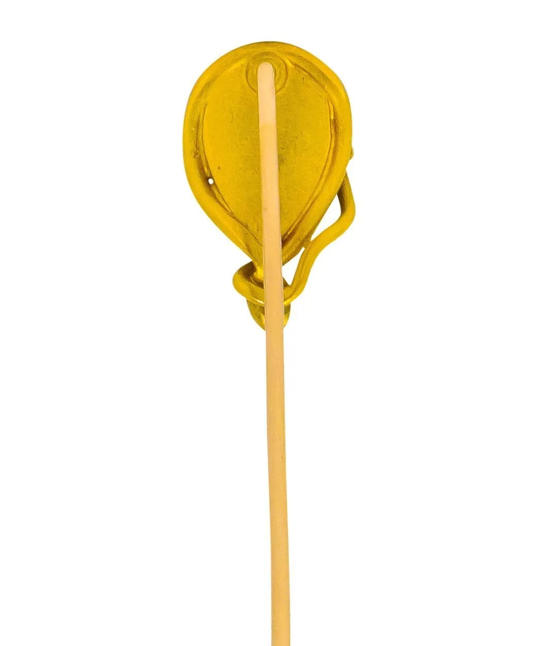 Art Nouveau Jade 14 Karat Yellow Gold Snake Stickpin
