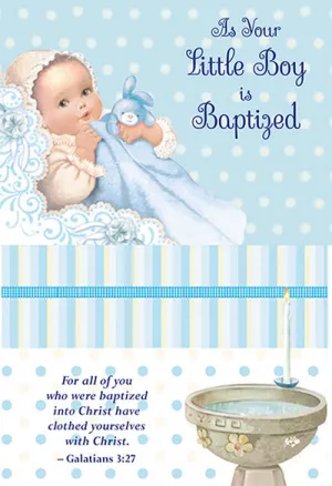 As Your Little Boy is Baptized Greeting Card