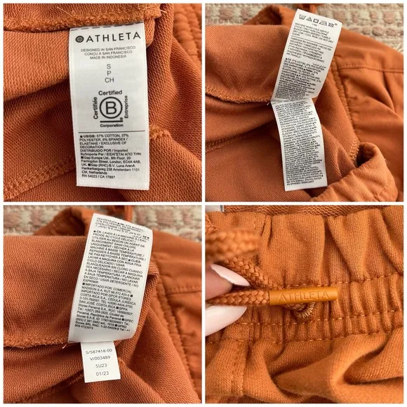 ATHLETA BREATHABLE Retroterry Short Sunbaked Clay High Rise Drawstring 2023 NWOT