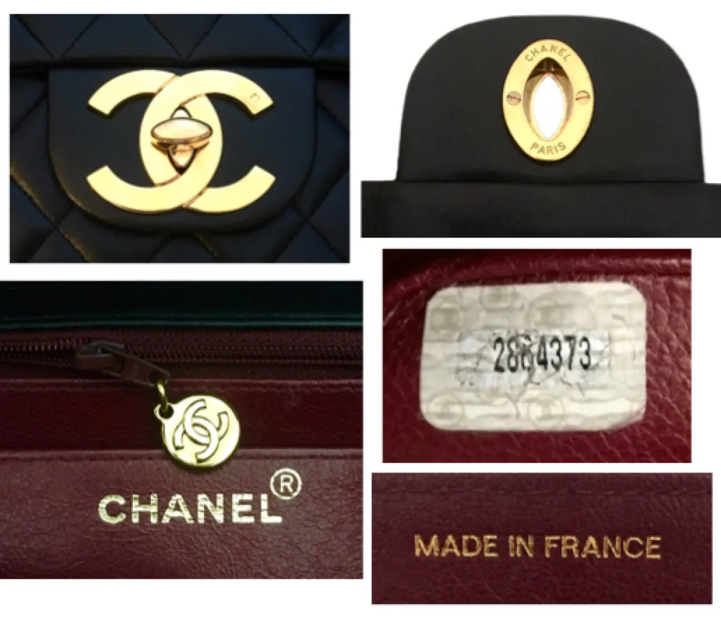 Authentic Chanel Black Lambskin Maxi Jumbo XL