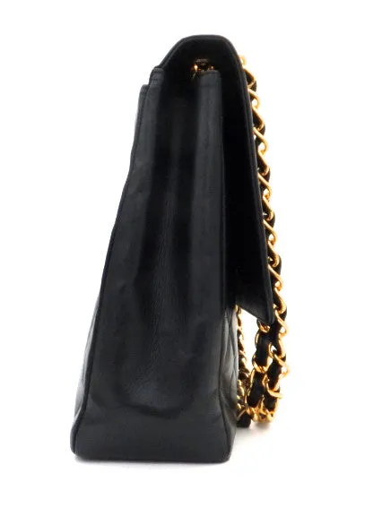 Authentic Chanel Vintage Black Lamb Rare Maxi Jumbo