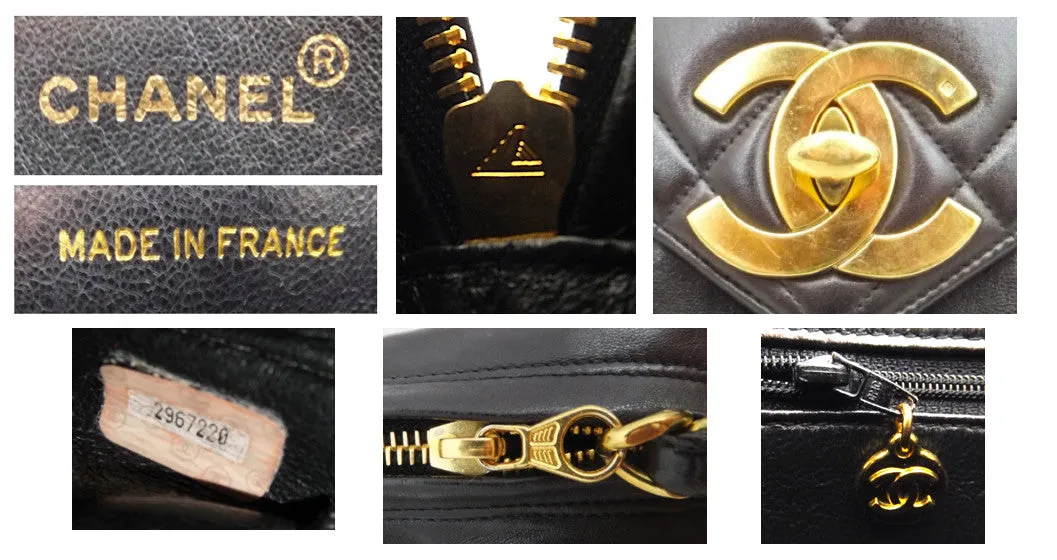 Authentic Chanel Vintage Chocolate Brown Lambskin XXL Maxi Jumbo