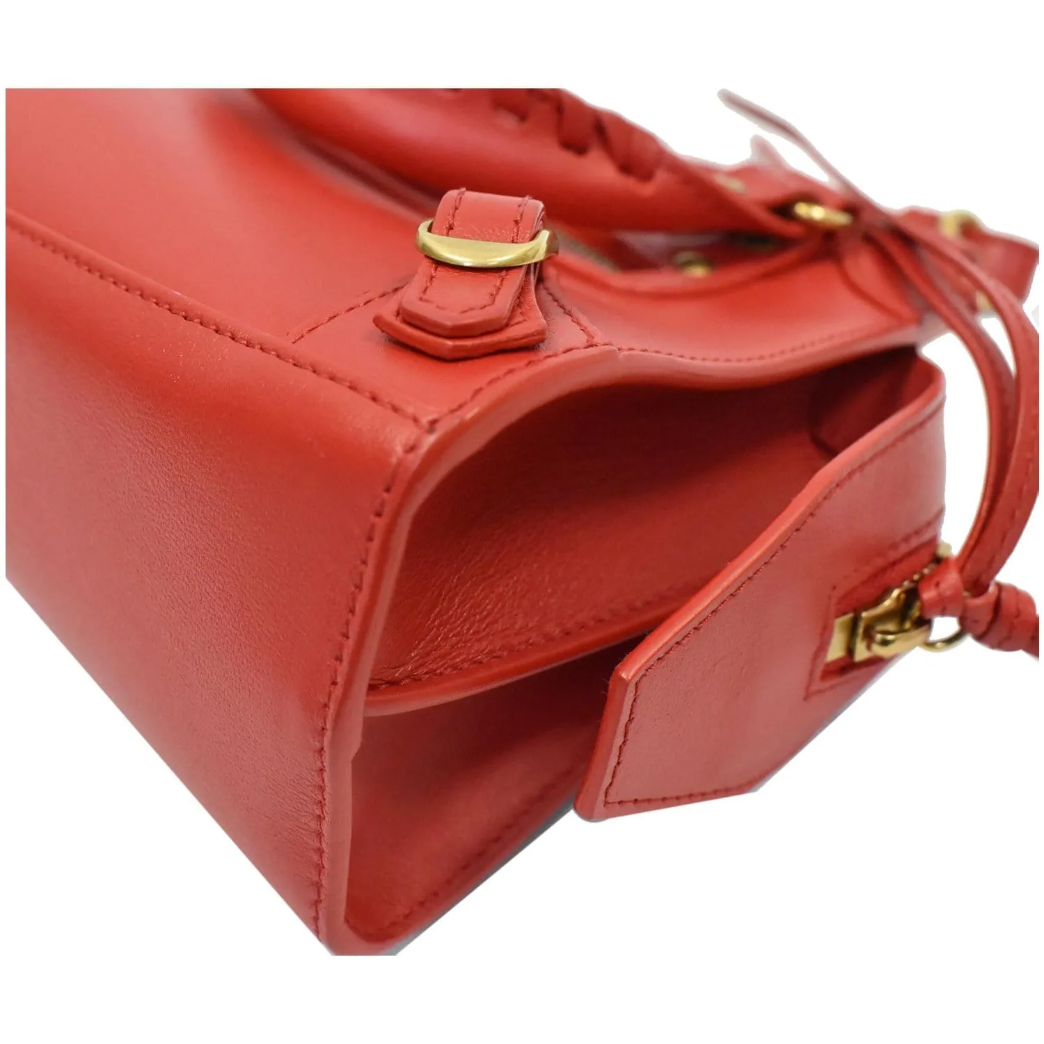 BALENCIAGA Neo Classic City Small Leather Top Handle Shoulder Bag Red - 10% OFF