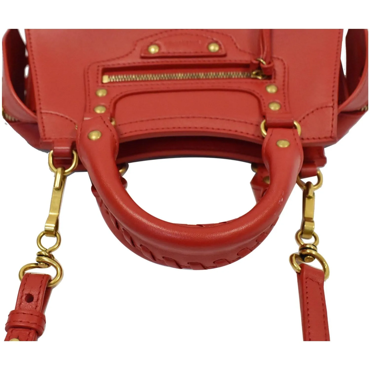 BALENCIAGA Neo Classic City Small Leather Top Handle Shoulder Bag Red - 10% OFF
