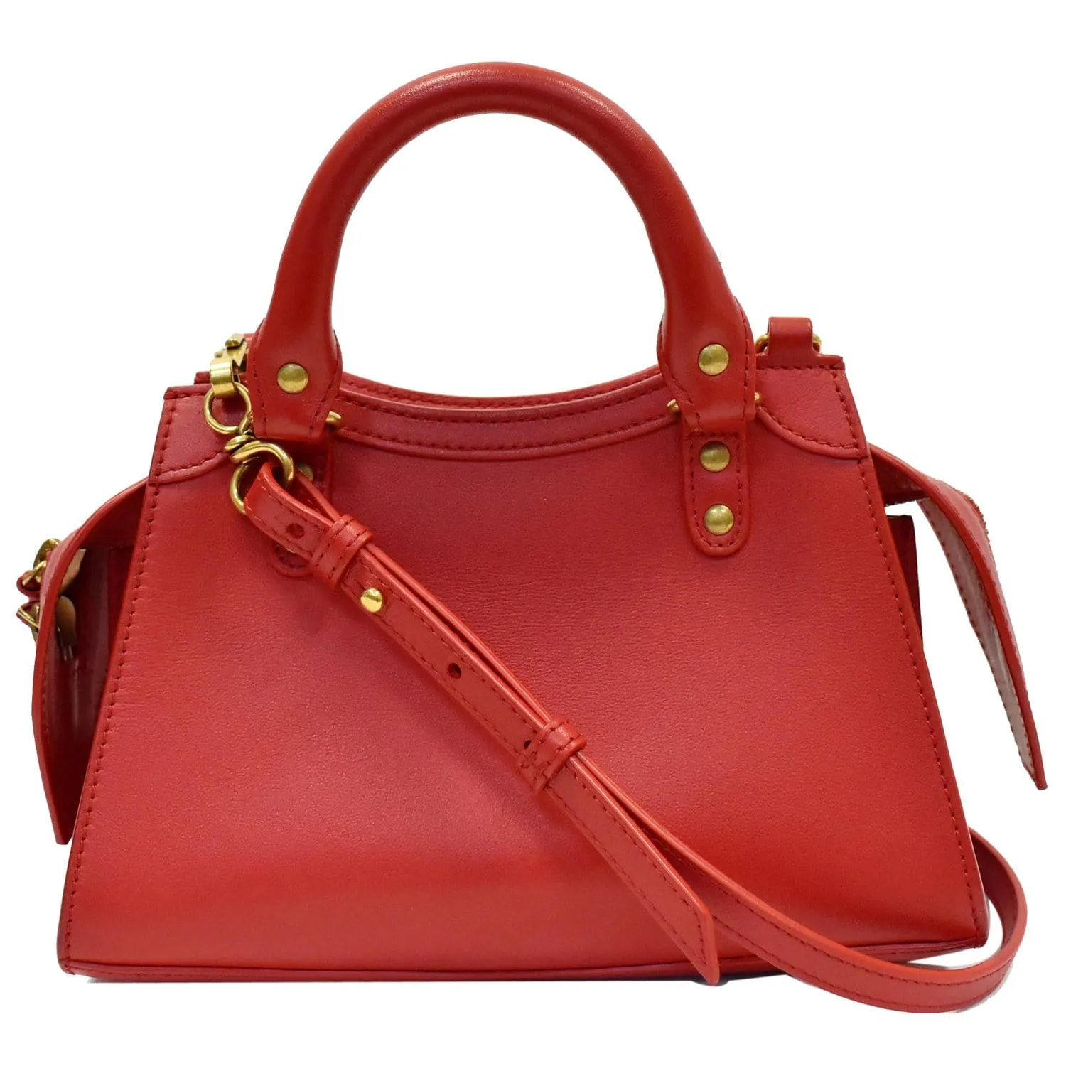 BALENCIAGA Neo Classic City Small Leather Top Handle Shoulder Bag Red - 10% OFF