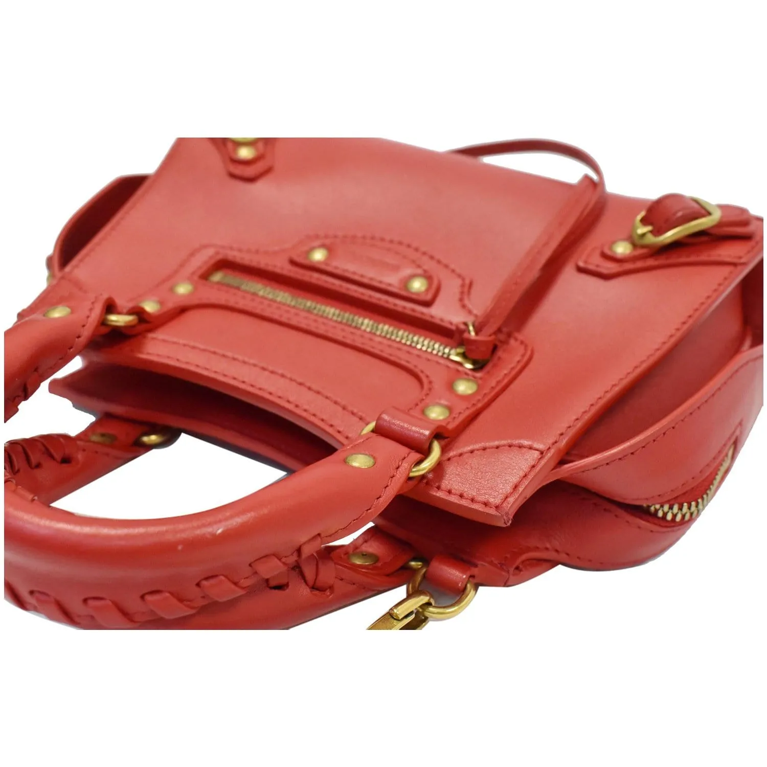 BALENCIAGA Neo Classic City Small Leather Top Handle Shoulder Bag Red - 10% OFF