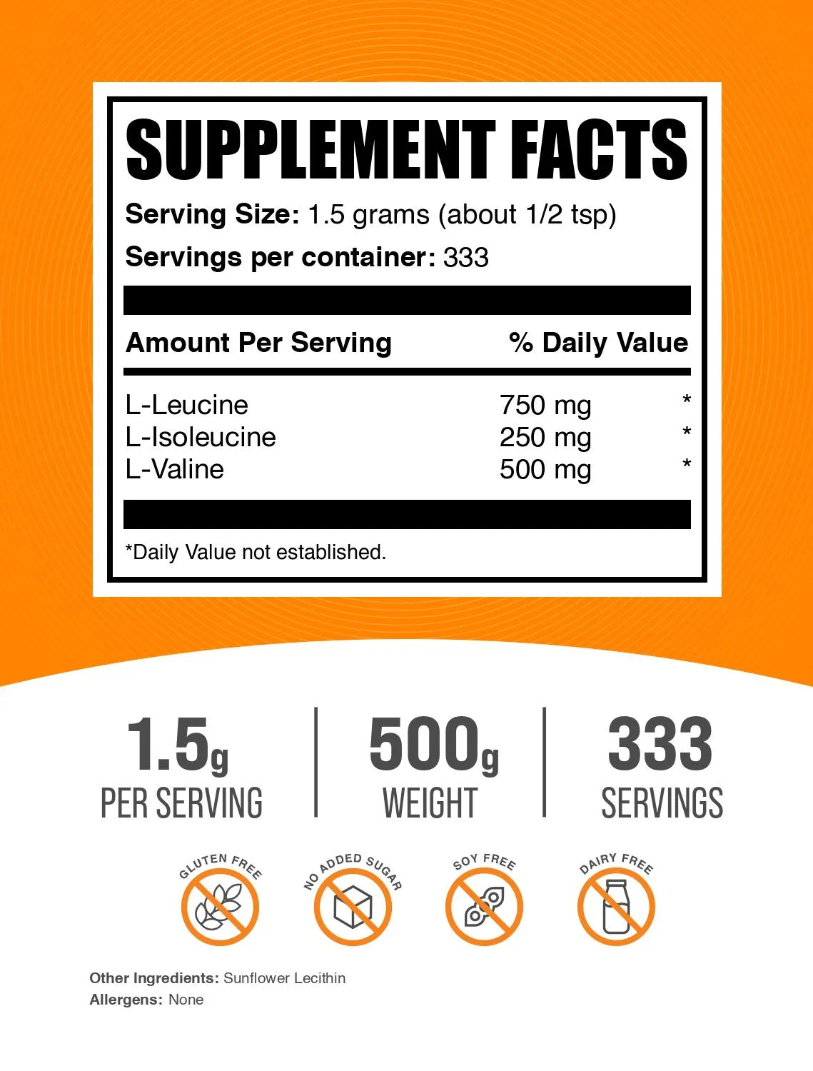BCAA 3:1:2 (Branched Chain Amino Acids) Powder