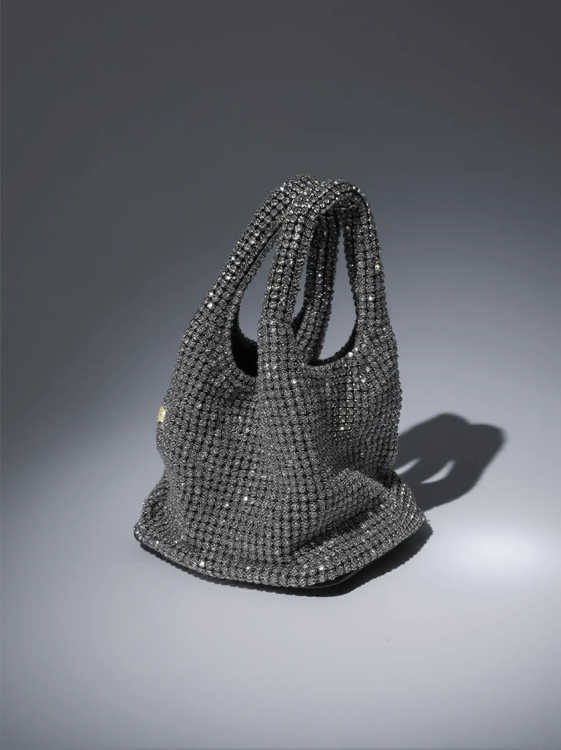 Bellatrix Crystal Bucket Bag In Silver