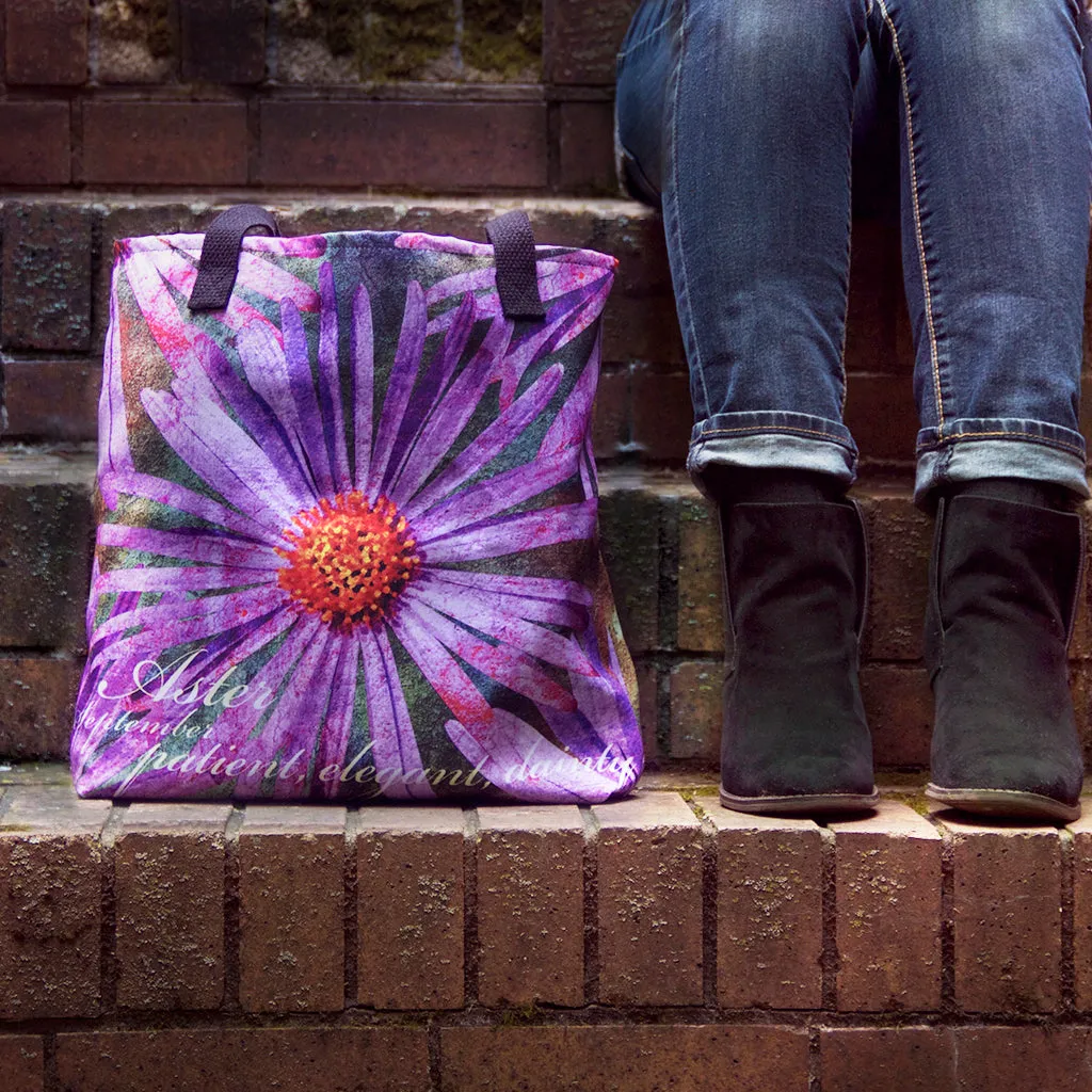 Birthday Blossom Tote Bag - September Aster