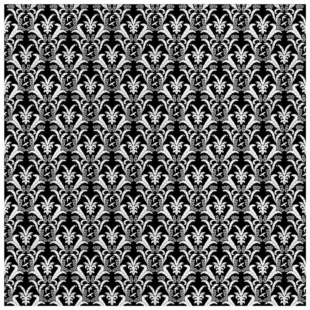 black Damask Adhesive Vinyl Sheet