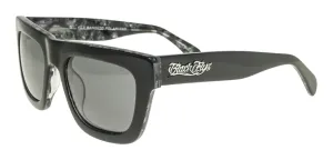 BLACK FLYS BANDITO SUNGLASSES SHINY BLACK / GREY MARBLE POLARIZED