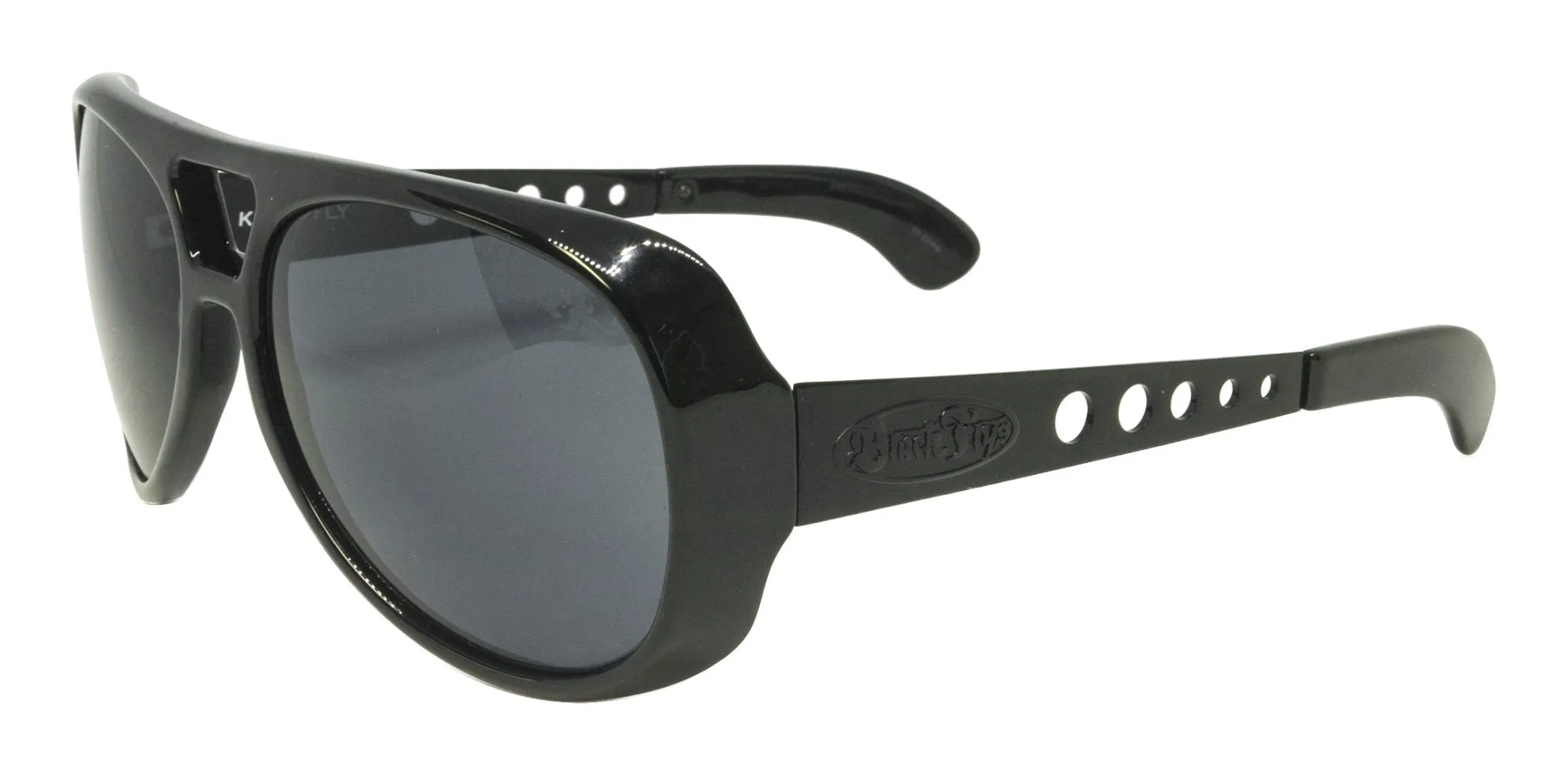 BLACK FLYS KING FLY SUNGLASSES SHINY BLACK POLARIZED