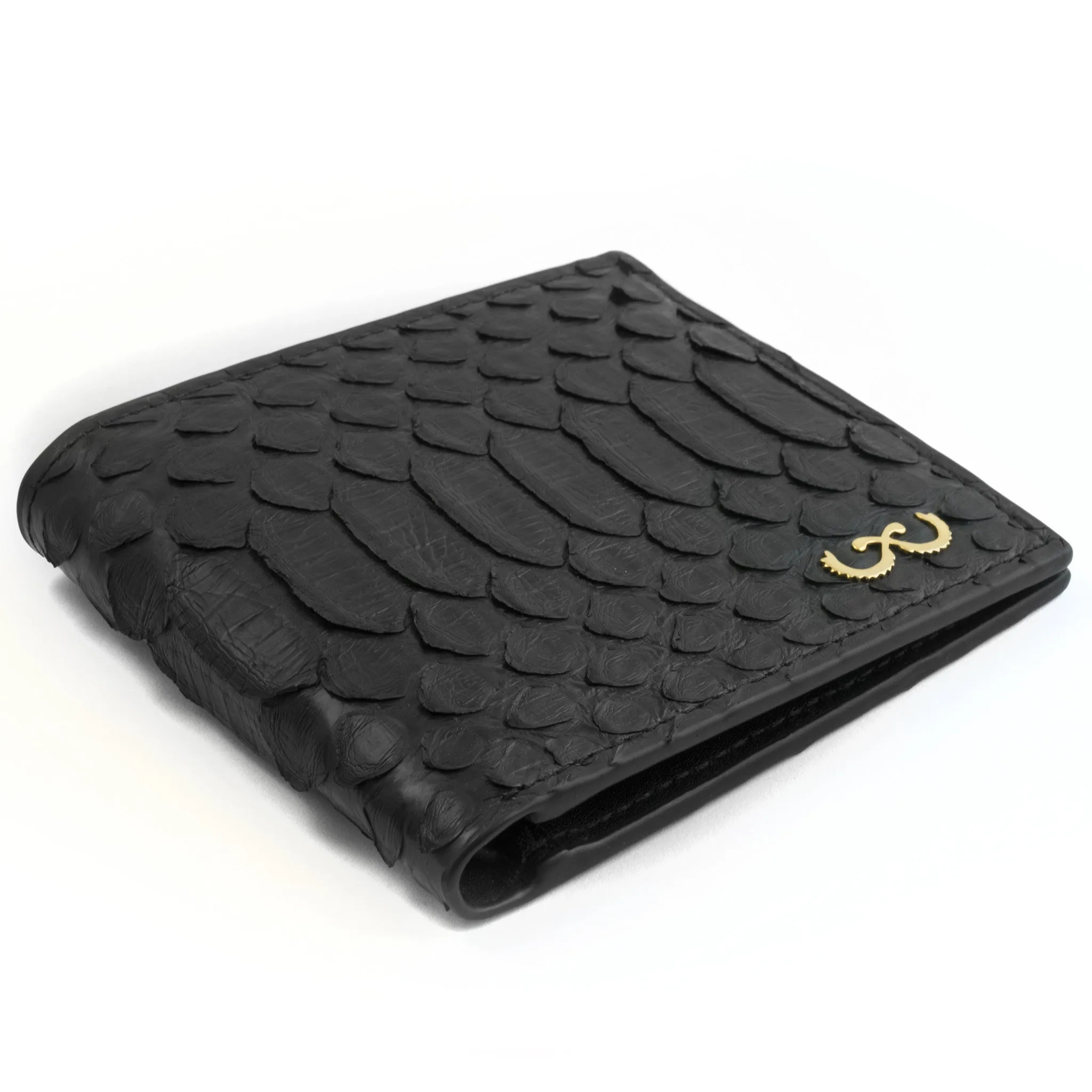 Black Python Skin Bi-Fold Wallet