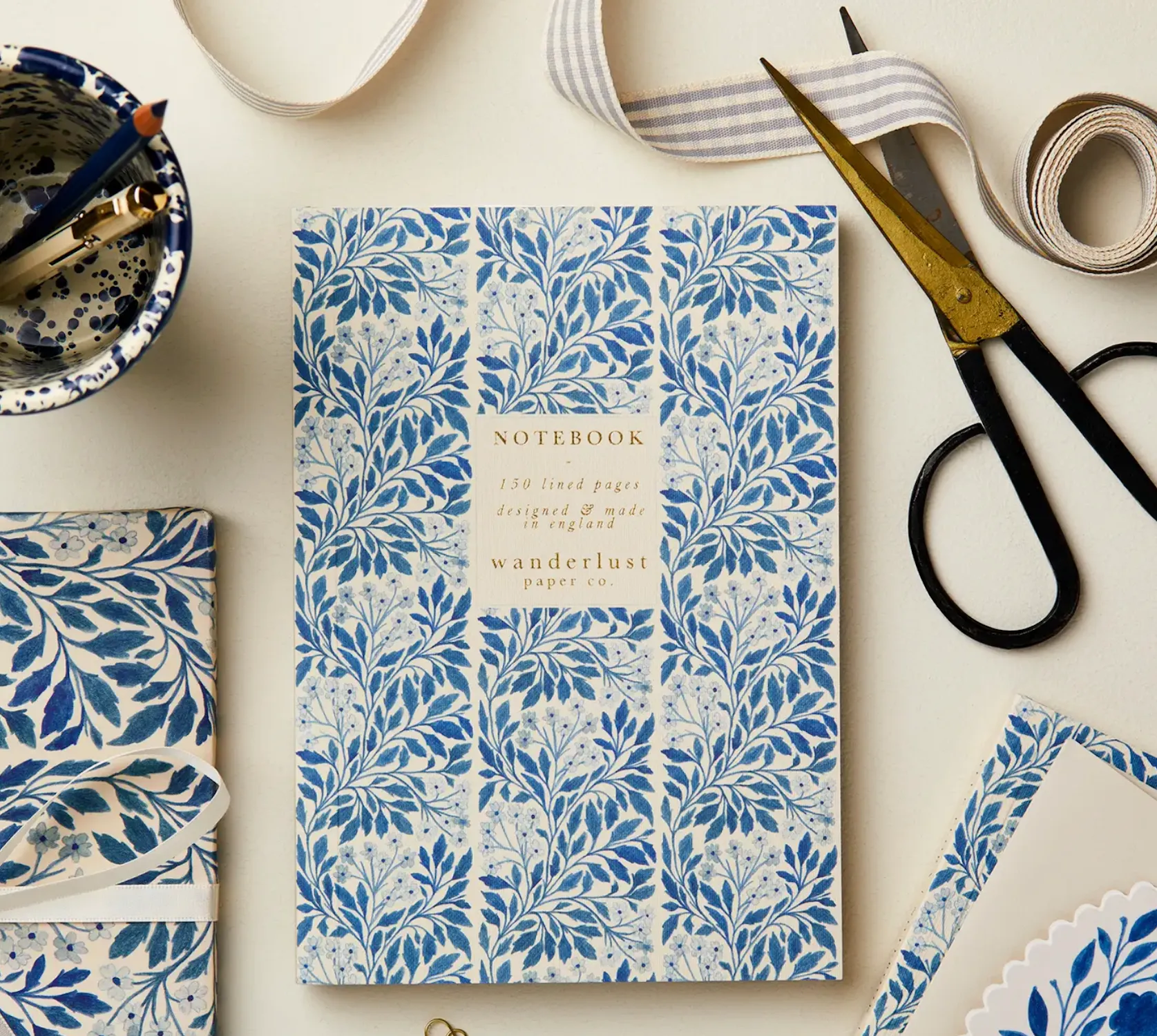 Blue Flora Notebook