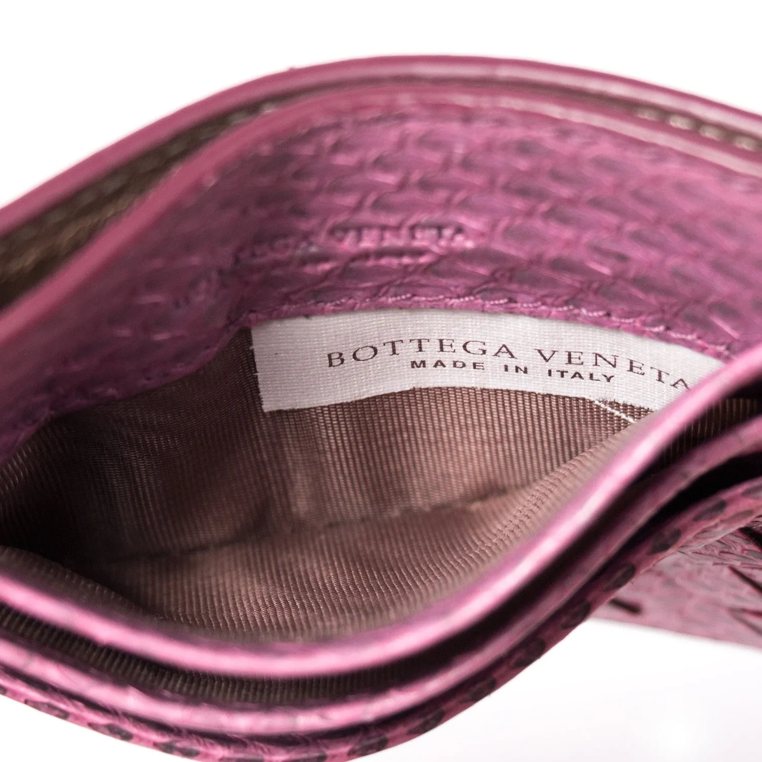 Bottega Veneta Intrecciato Snake Skin Card Holder