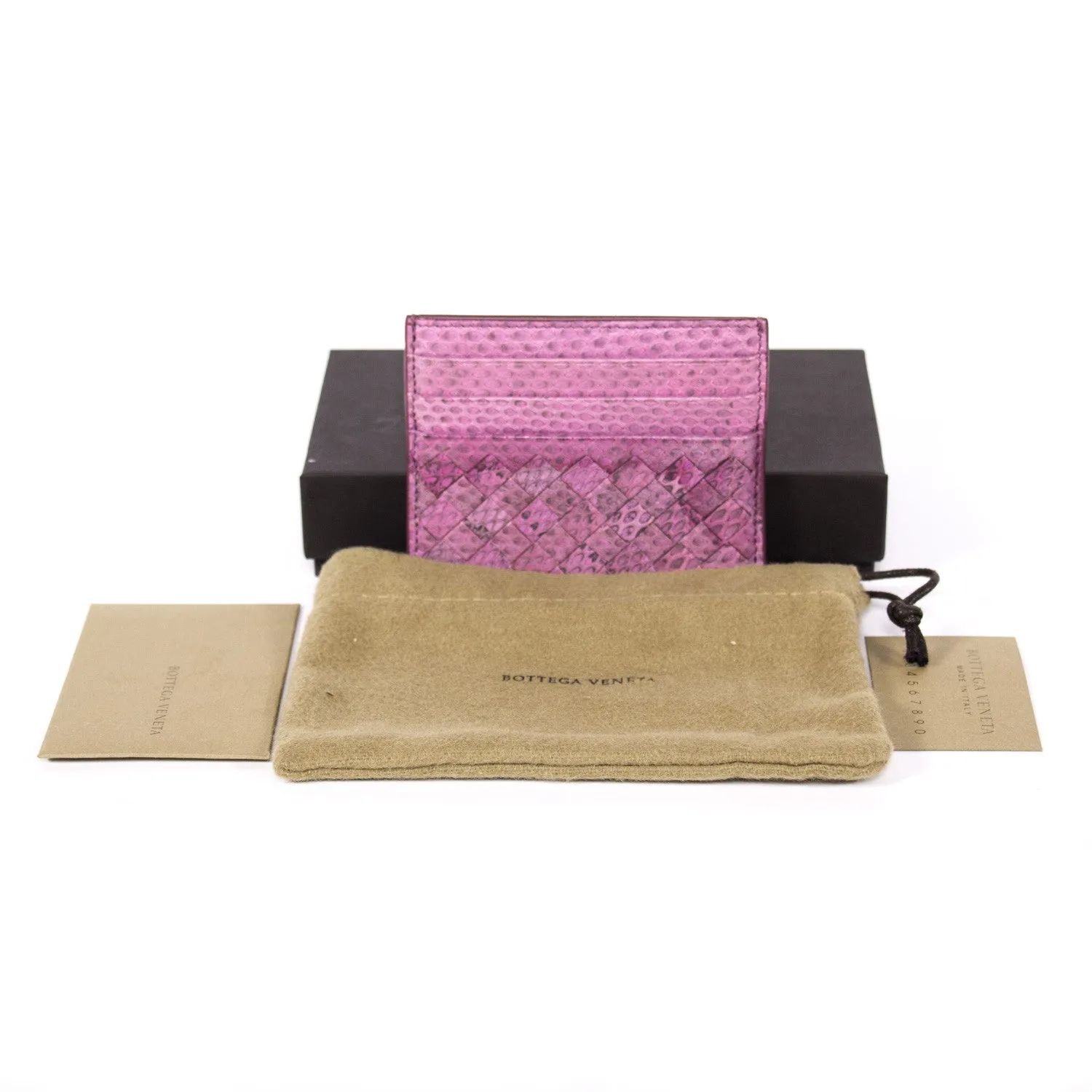 Bottega Veneta Intrecciato Snake Skin Card Holder