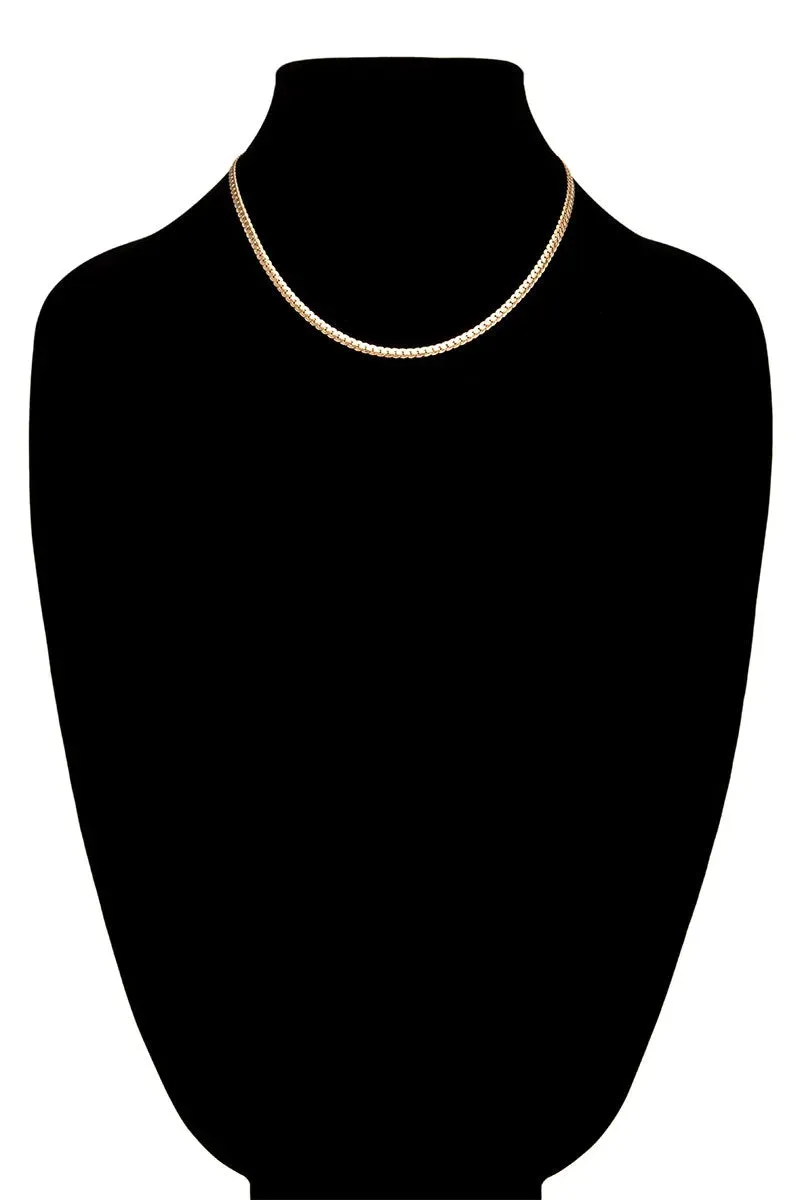 Brass Snake Chain Short Necklace Gold