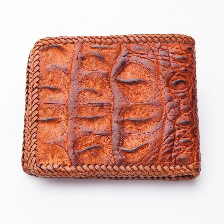 Brown Hardcore Crocodile Head Skin Wallet