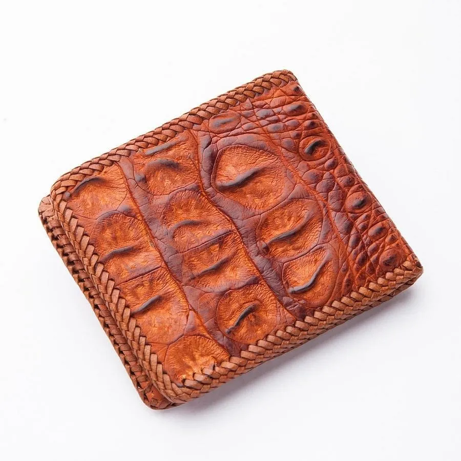Brown Hardcore Crocodile Head Skin Wallet