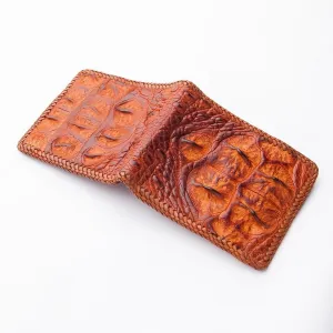 Brown Hardcore Crocodile Head Skin Wallet