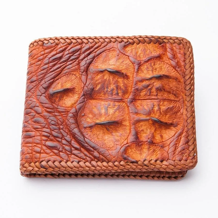 Brown Hardcore Crocodile Head Skin Wallet