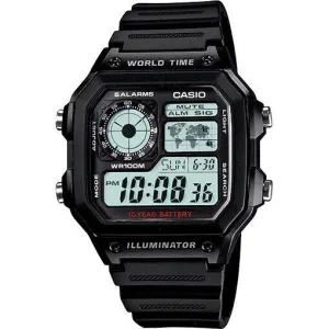 Casio Classic Digital World Time Watch Black AE1200WH-1A