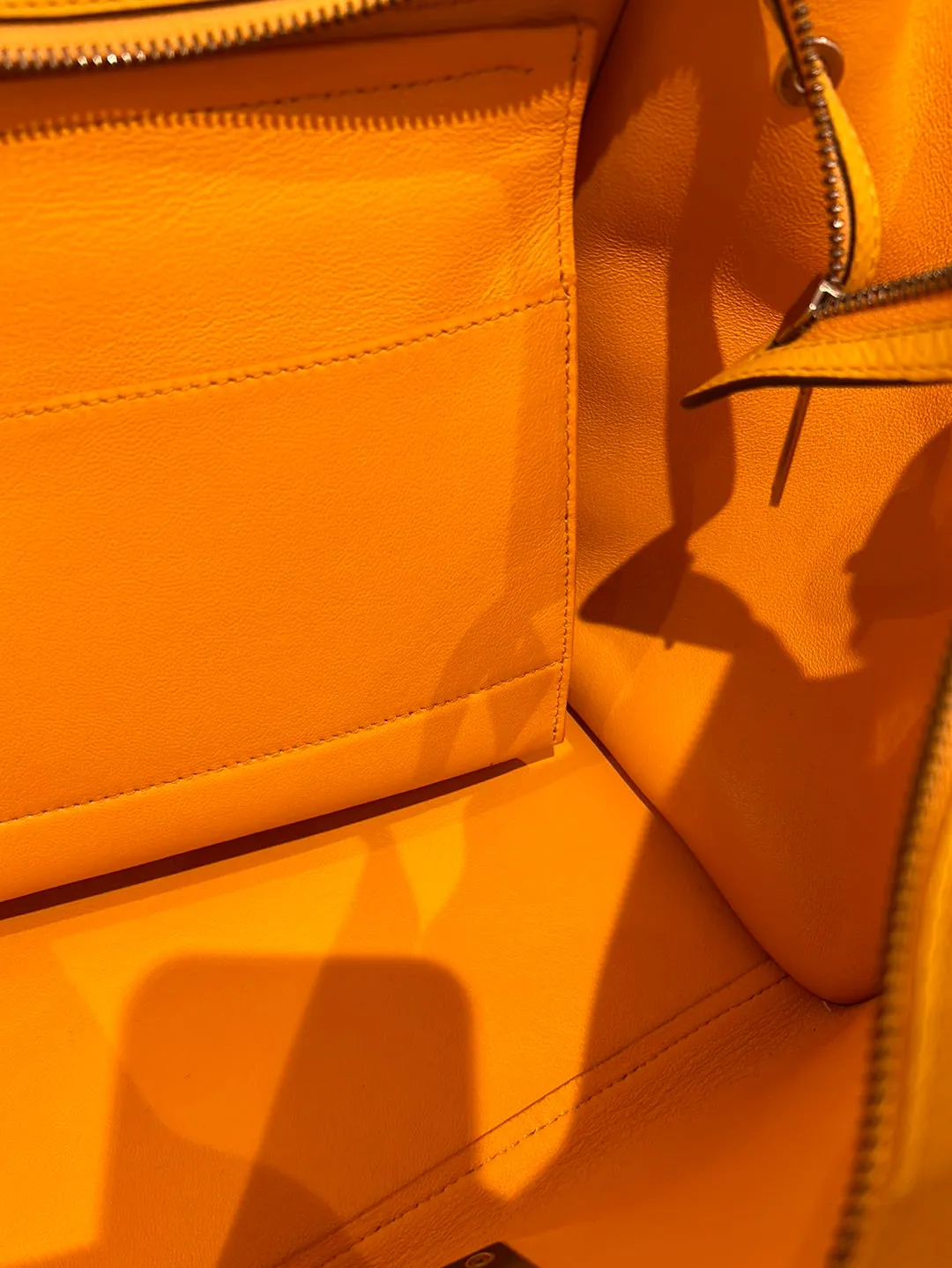 Celine Bag, Sunshine Yellow Leather & Suede Medium Trapeze Tote
