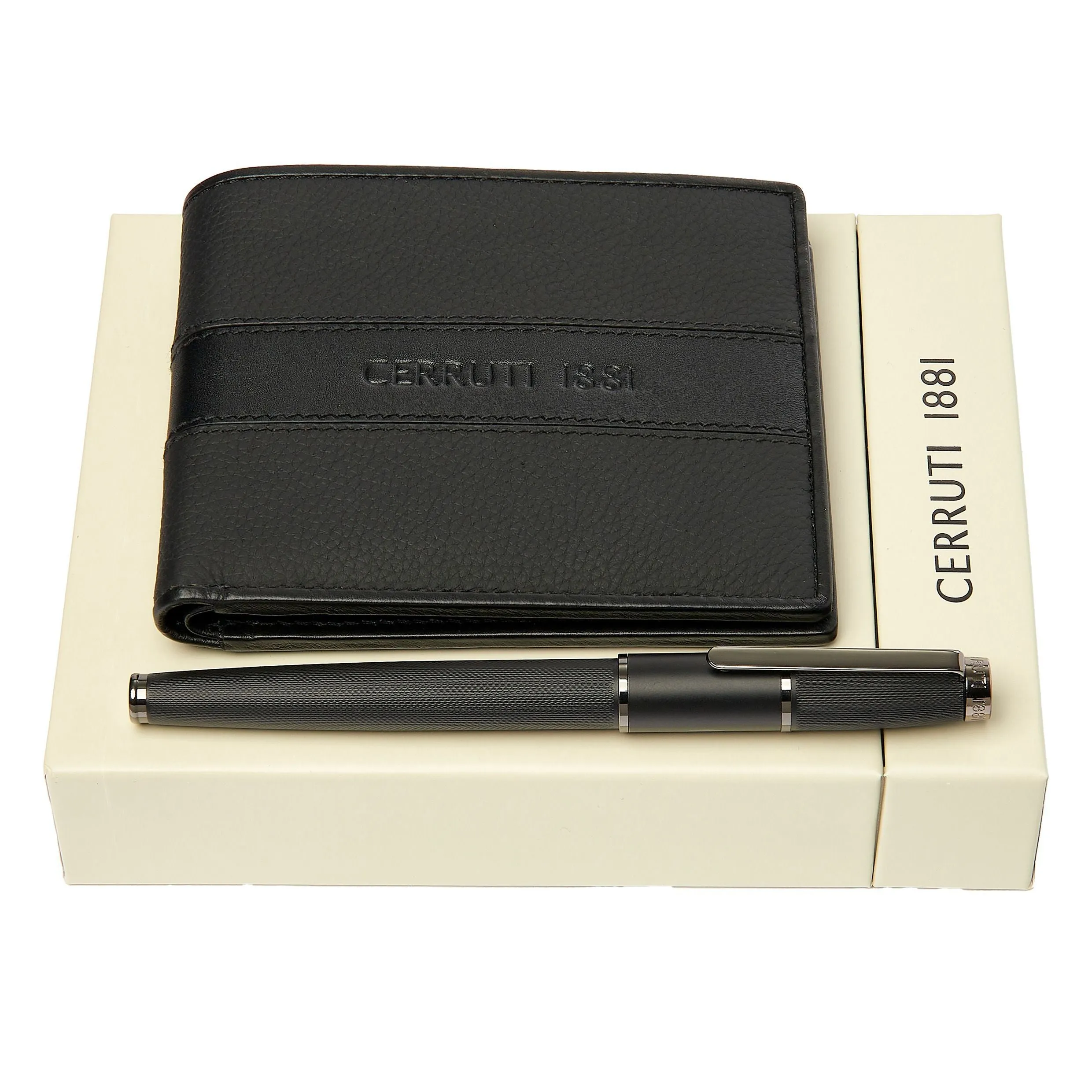 CERRUTI 1881 NPRW454A - SET CERRUTI 1881 Black Rollerball pen & Card wallet