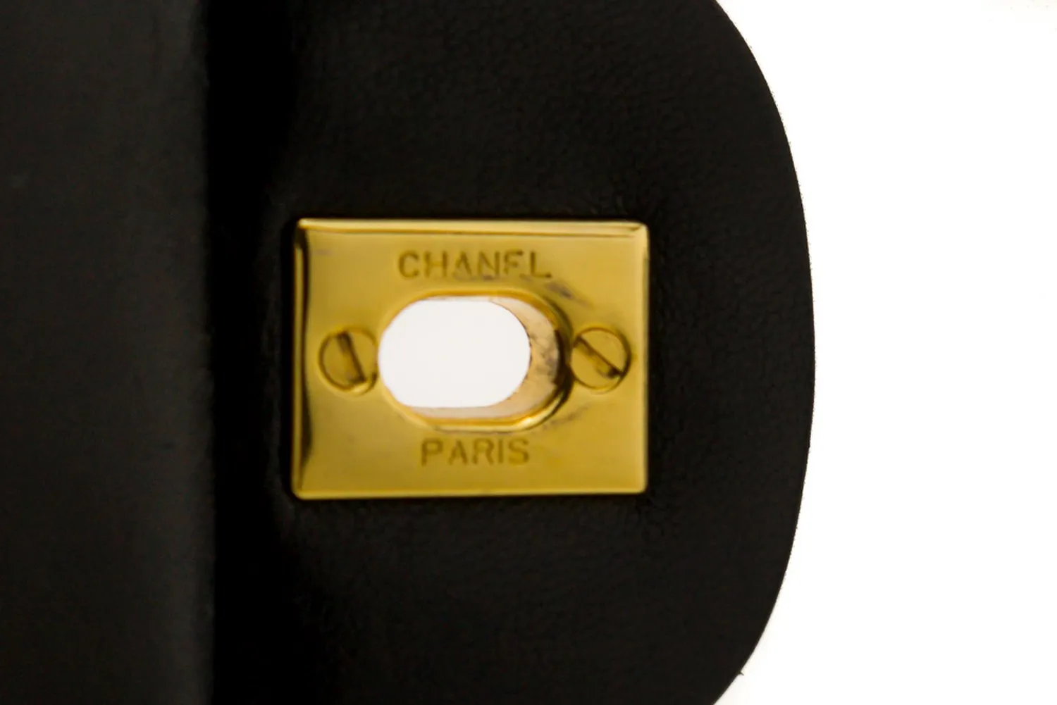 CHANEL Classic Double Flap 10" Chain Shoulder Bag Black Lambskin i71