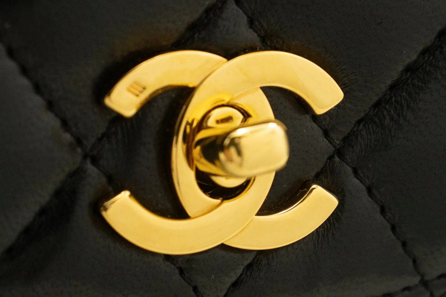 CHANEL Half Moon Chain Shoulder Bag Crossbody Black Quilted Flap n04