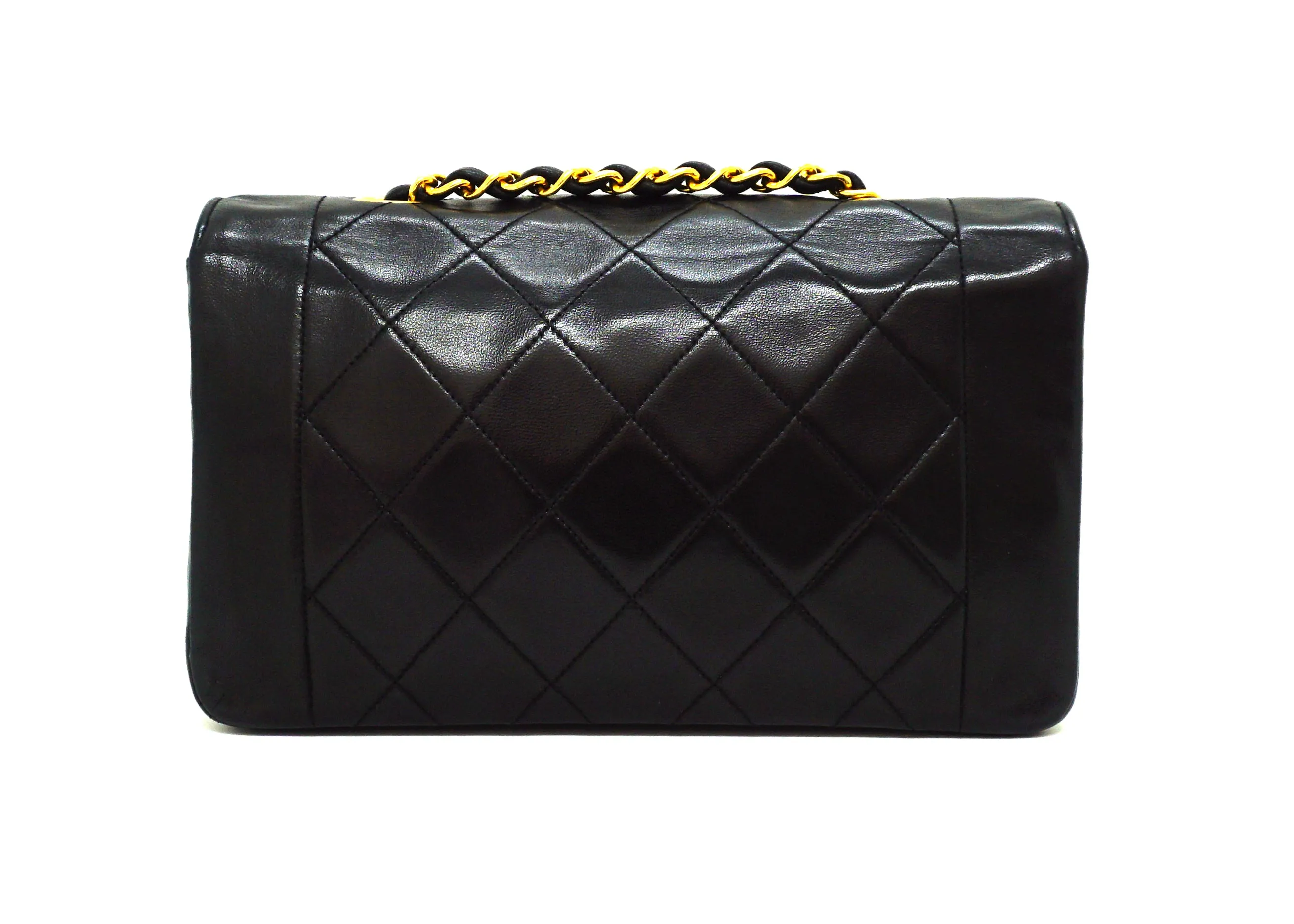 Chanel Vintage Black Lambskin Diana Flap