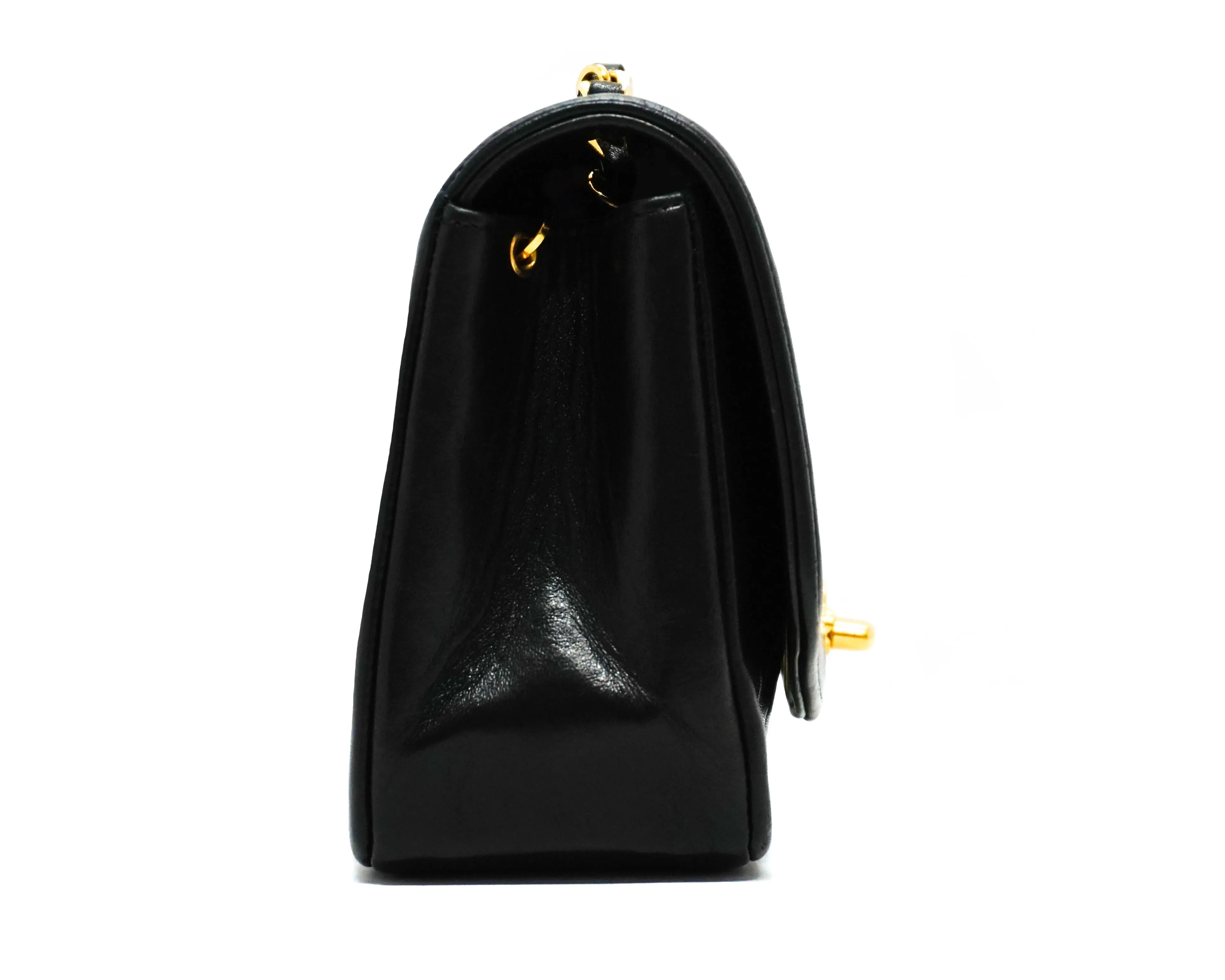 Chanel Vintage Black Lambskin Diana Flap