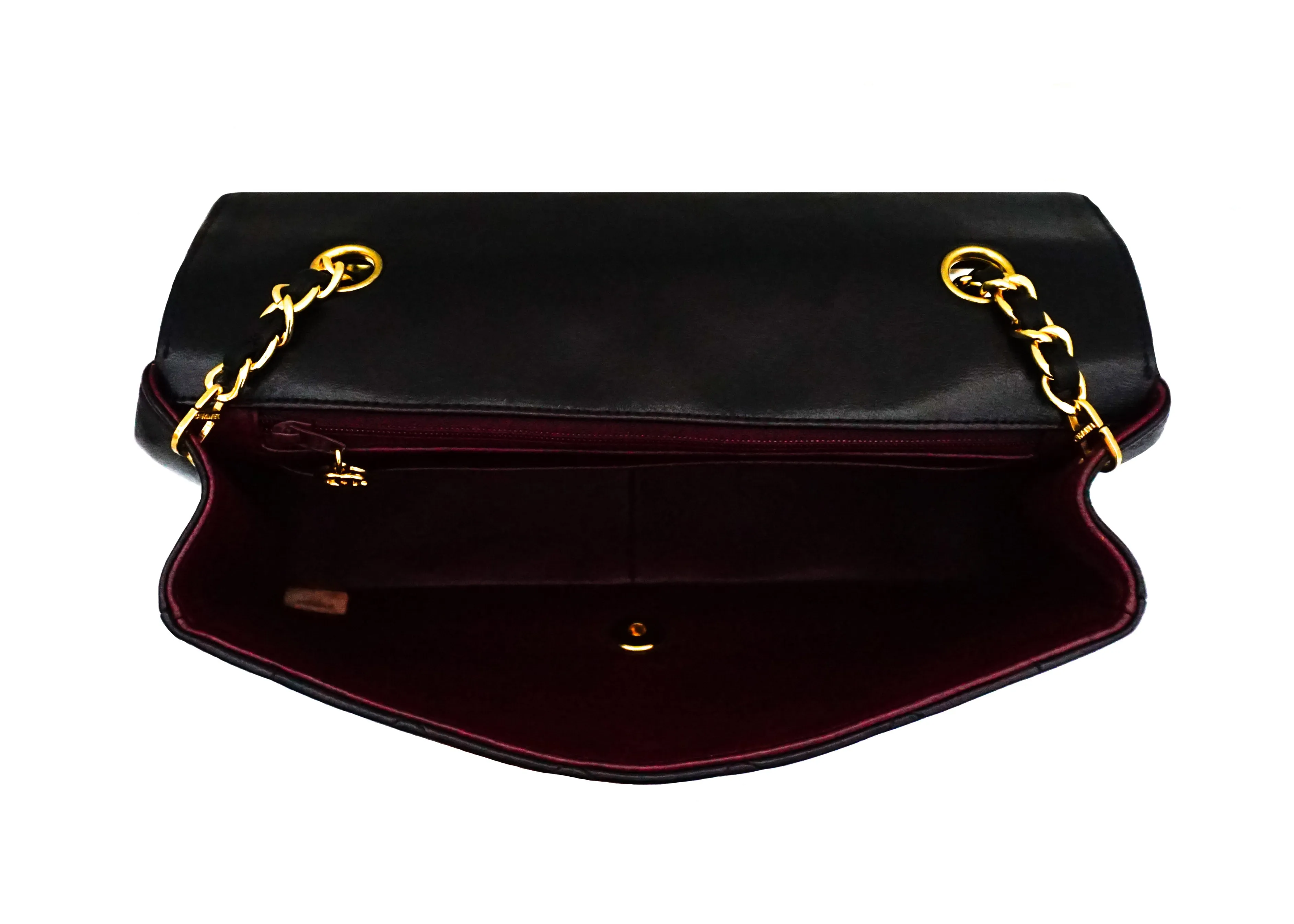 Chanel Vintage Black Lambskin Medium Diana Flap Bag