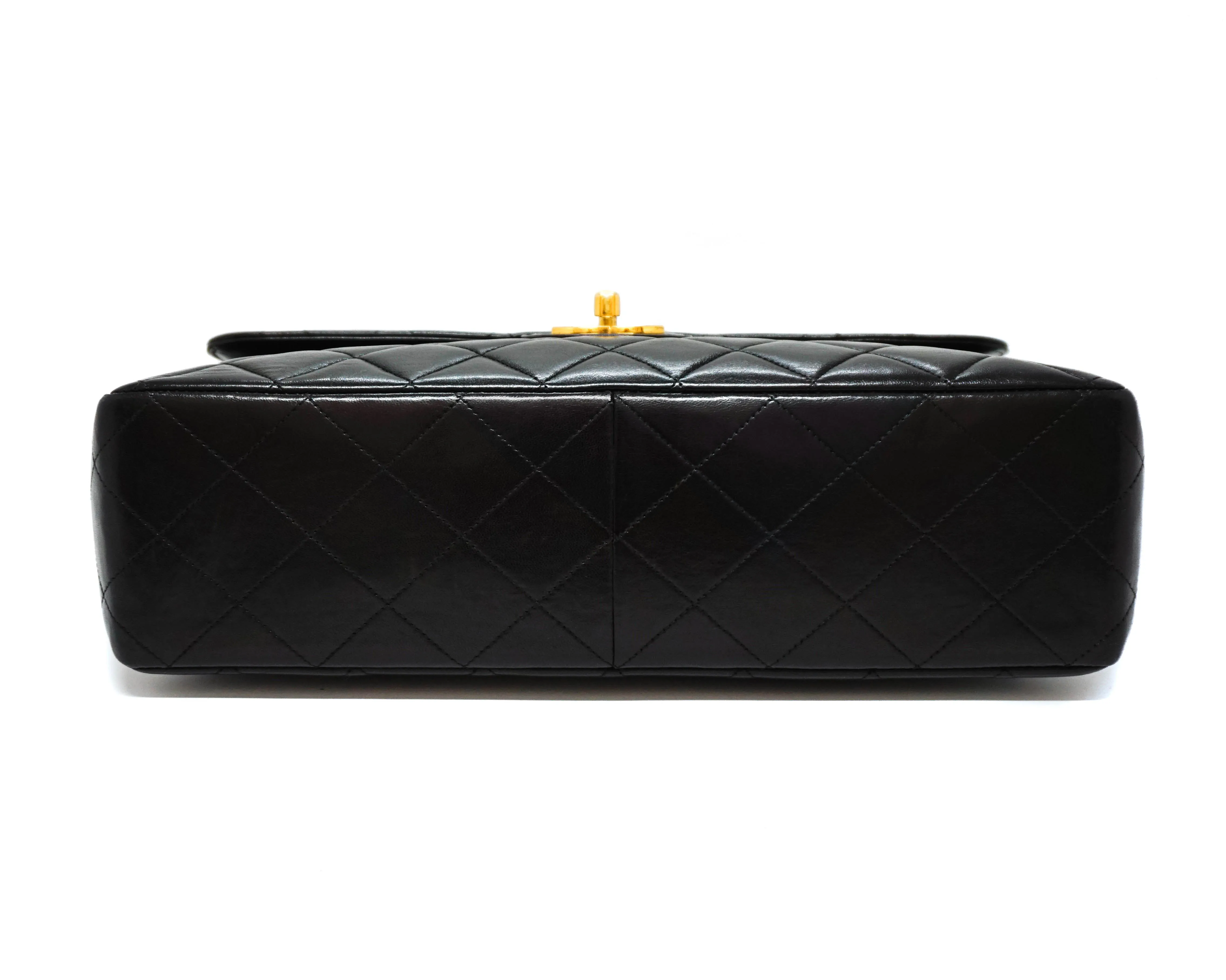 Chanel Vintage Black Lambskin Single Flap Jumbo