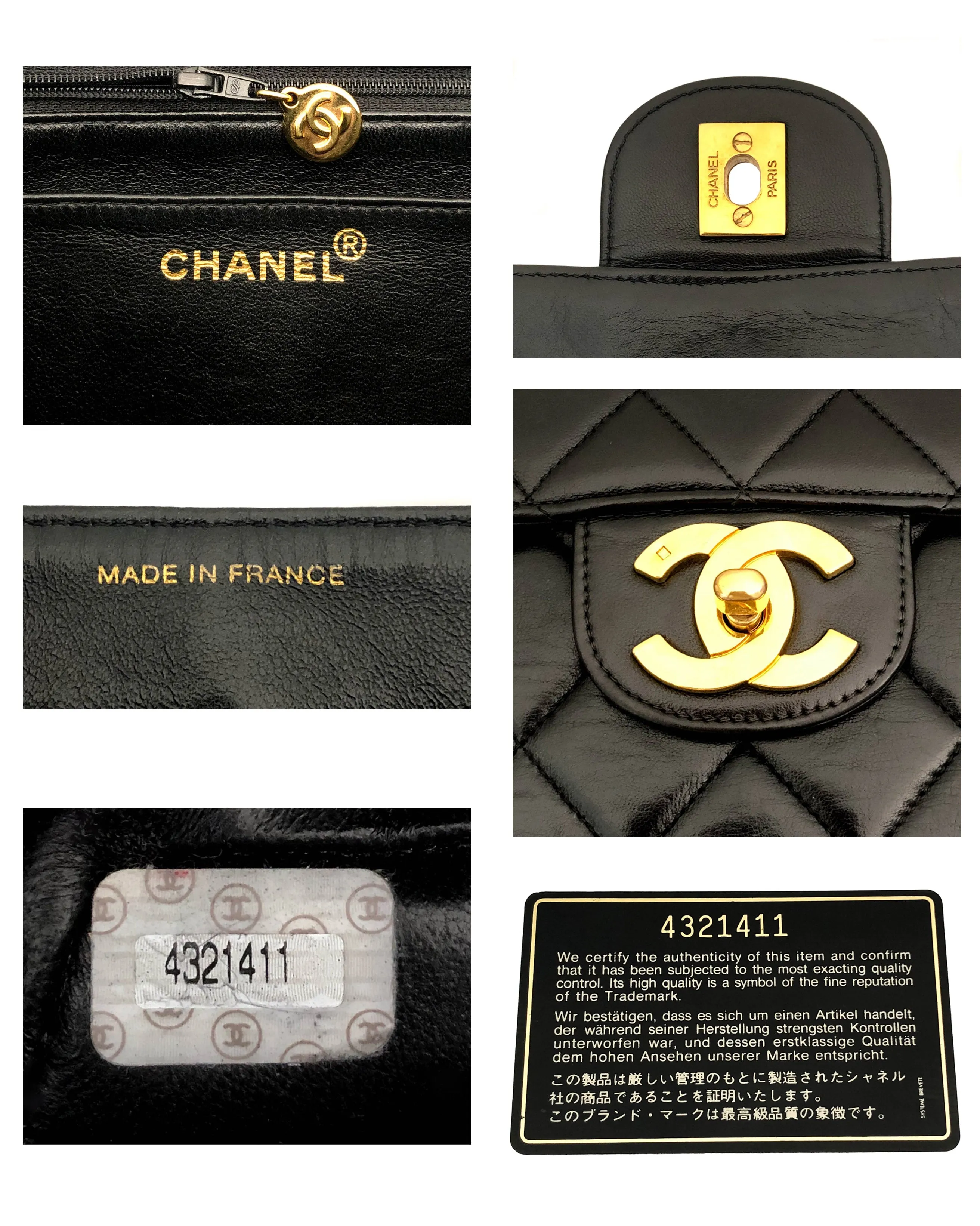Chanel Vintage Black Lambskin Single Flap Jumbo