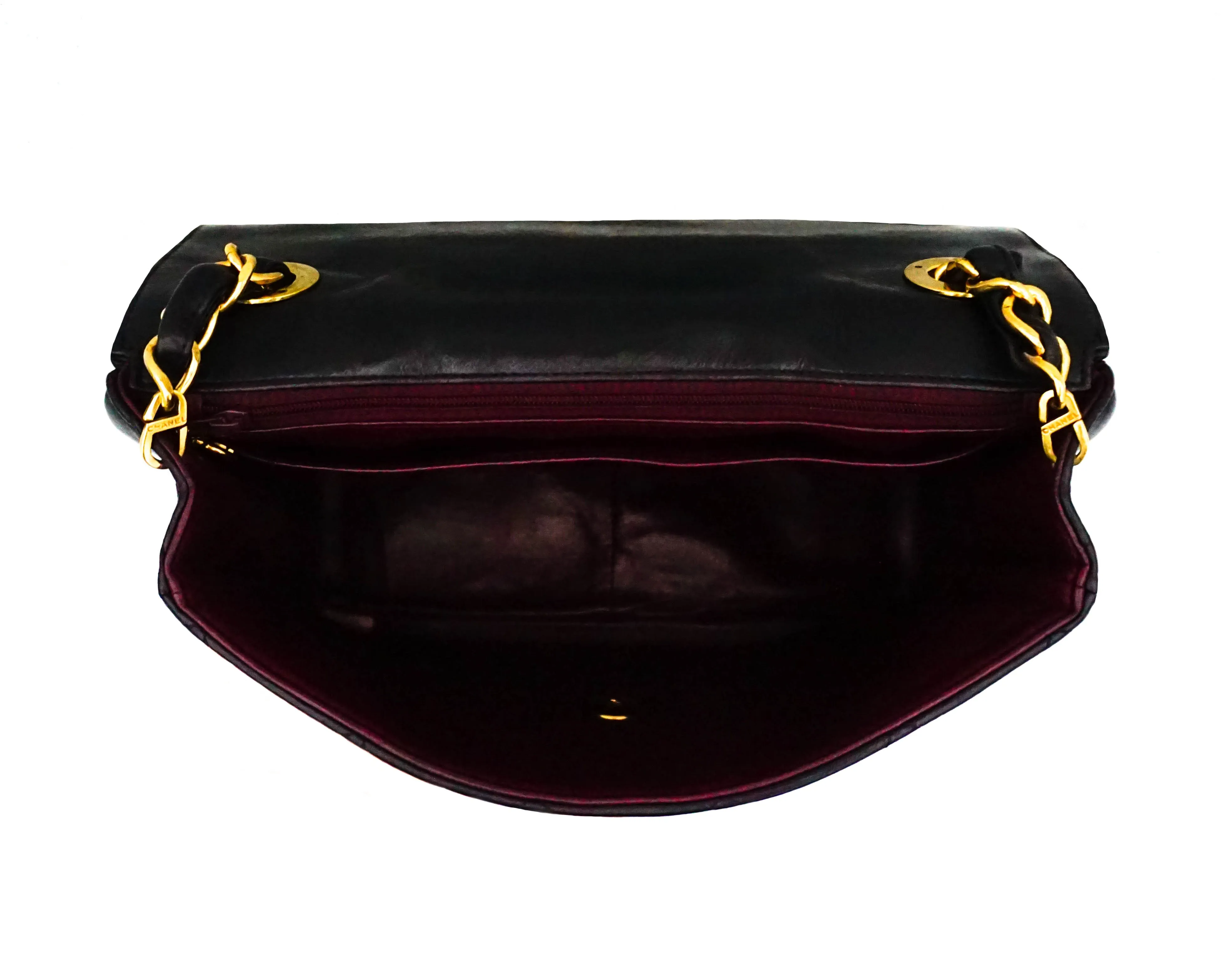 Chanel Vintage Rare Black Lambskin XL CC Flap Bag