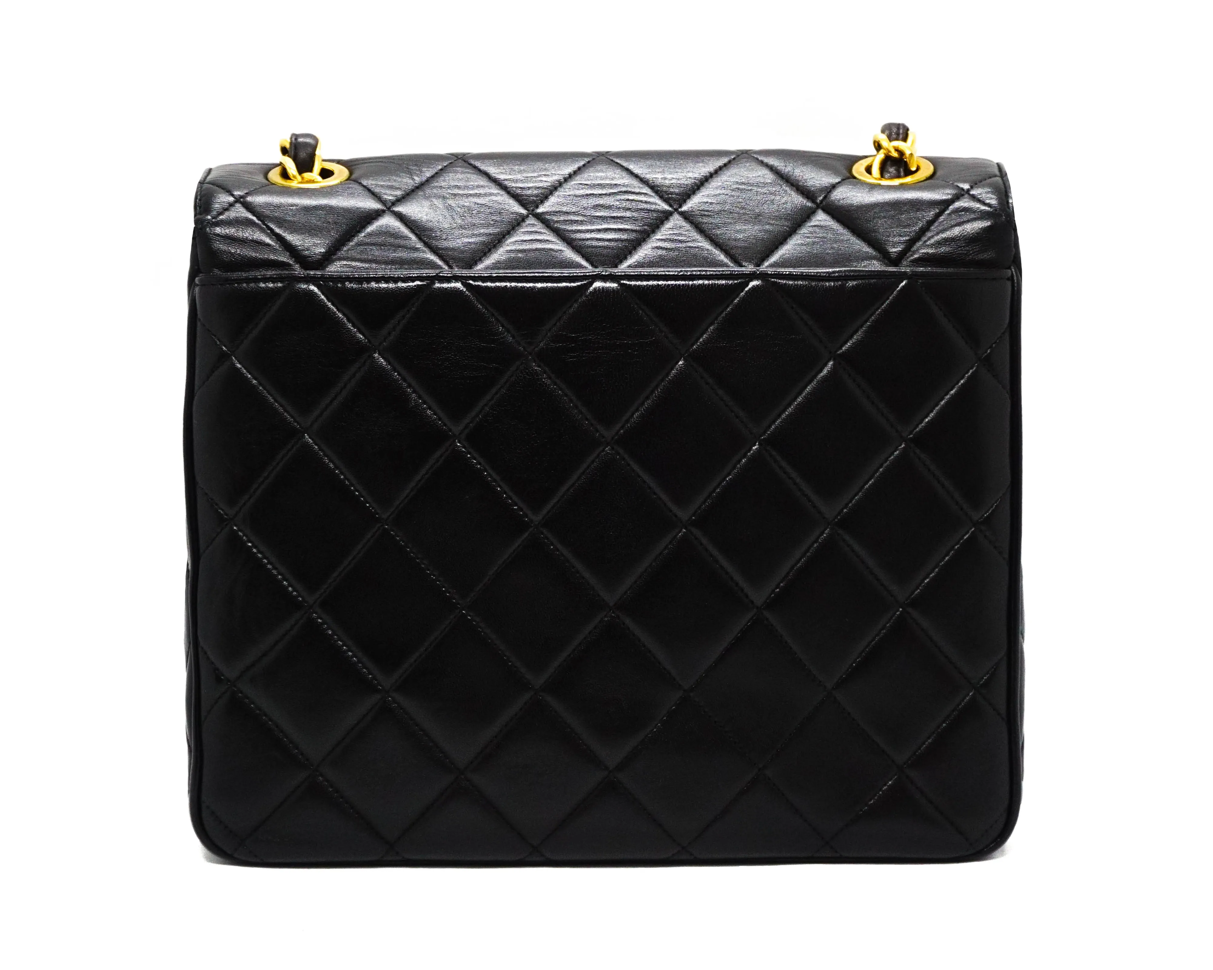 Chanel Vintage Rare Black Lambskin XL CC Flap Bag